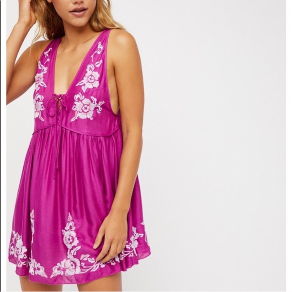 Free People • Embroidered Aida Slip Dress